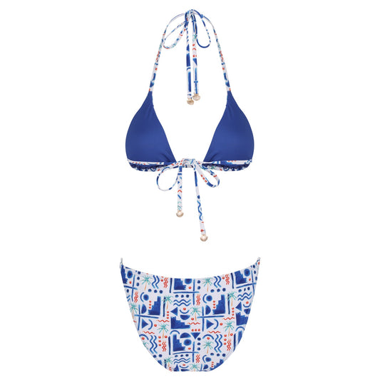 Triangle Bikini Set-Aegean Sea