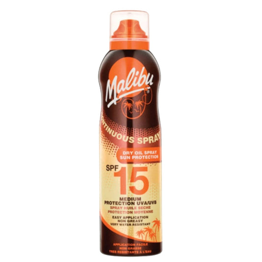 Malibu Continuous Tanning Oil SPF 15 - Continuous Spray (175ml)